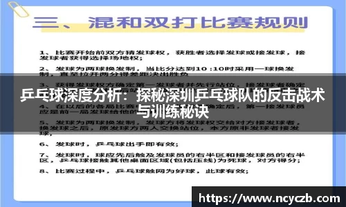 乒乓球深度分析：探秘深圳乒乓球队的反击战术与训练秘诀